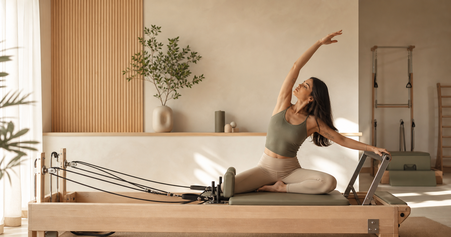 Ambiente de pilates e bem-estar inspirado na Lume Studio Fisio